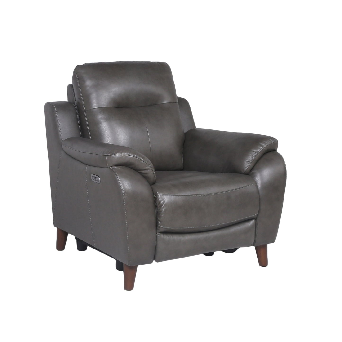 Trento - Dual Power Recliner - Charcoal - Hornell Furniture Outlet