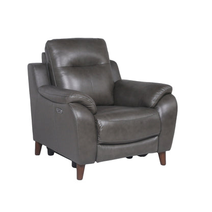 Trento - Dual Power Recliner - Charcoal - Hornell Furniture Outlet