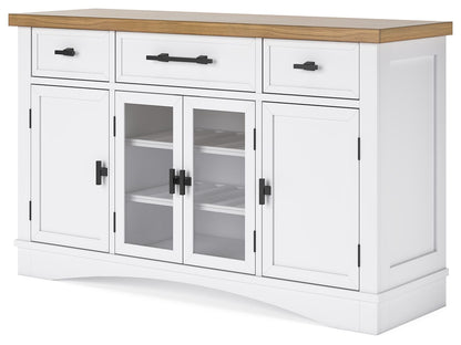 Ashbryn - White / Natural - Dining Room Server - Hornell Furniture Outlet