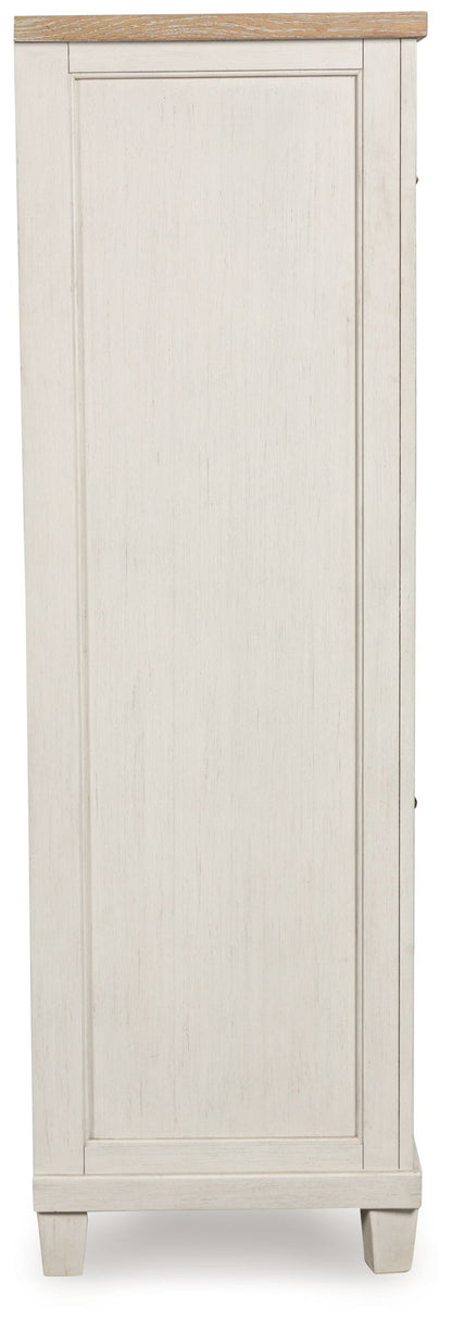 Shaybrock - Antique White / Brown - Door Chest - Hornell Furniture Outlet