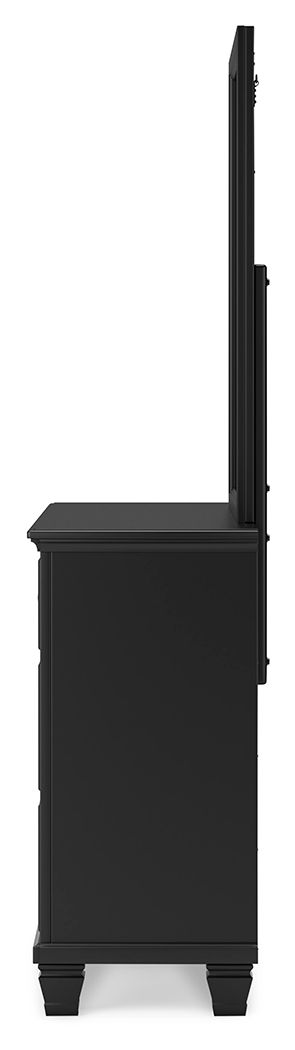 Lanolee - Black - Dresser And Mirror - Hornell Furniture Outlet