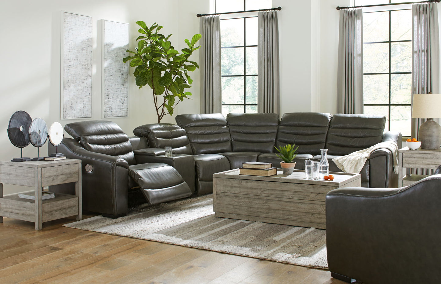Center Line - Power Recliner Sectional - Hornell Furniture Outlet