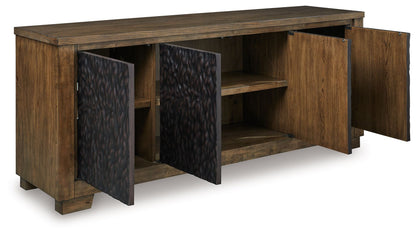 Rosswain - Warm Brown - Extra Large TV Stand - Hornell Furniture Outlet