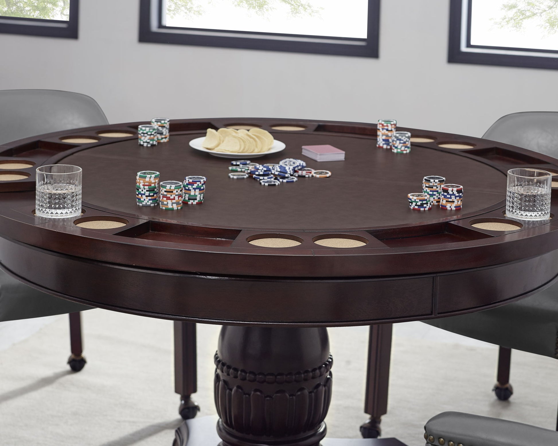 Tournament - Dining and Game Table - Dark Brown - Hornell Furniture Outlet
