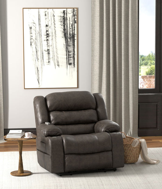 Tucker - Power Lift Recliner With Heat & Massage - Steel - Hornell Furniture Outlet