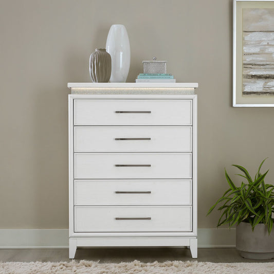 Reflections - 5 Drawer Chest With Lights - White - Hornell Furniture Outlet