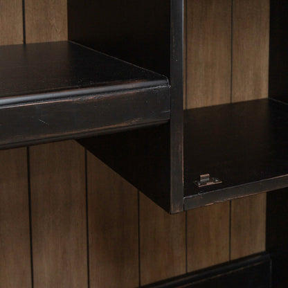 Meritage - Credenza & Hutch - Black - Hornell Furniture Outlet