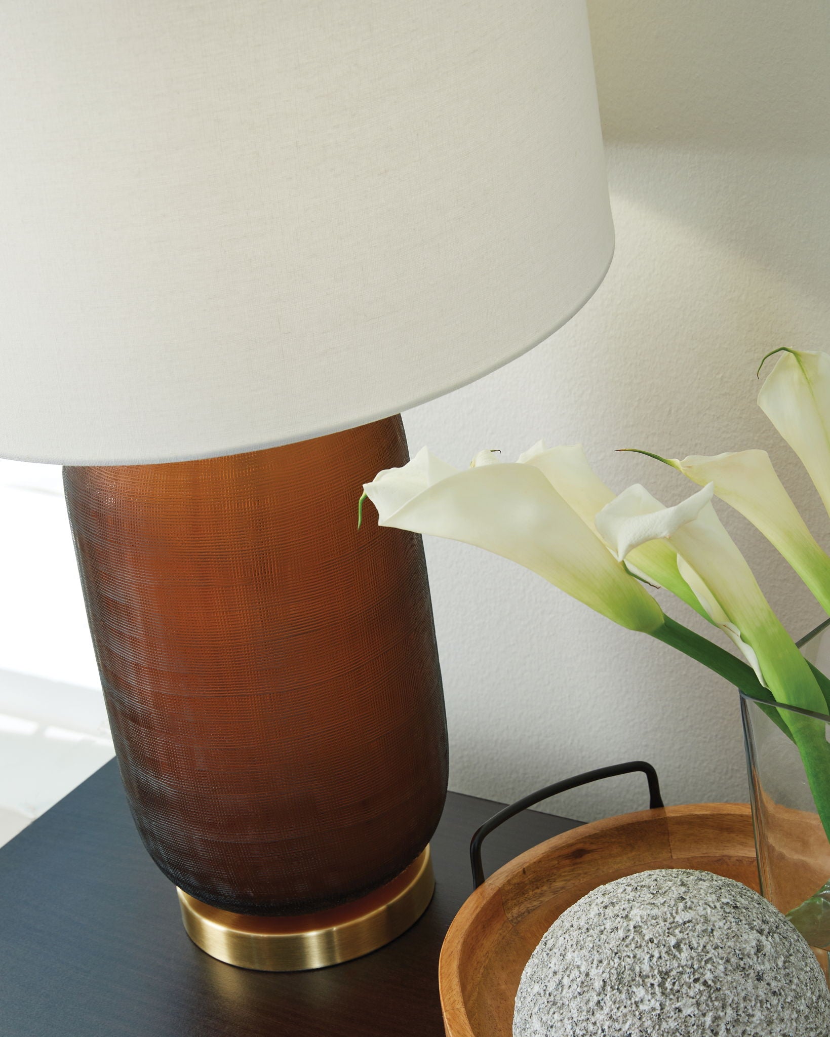 Farberman - Amber - Glass Table Lamp - Hornell Furniture Outlet
