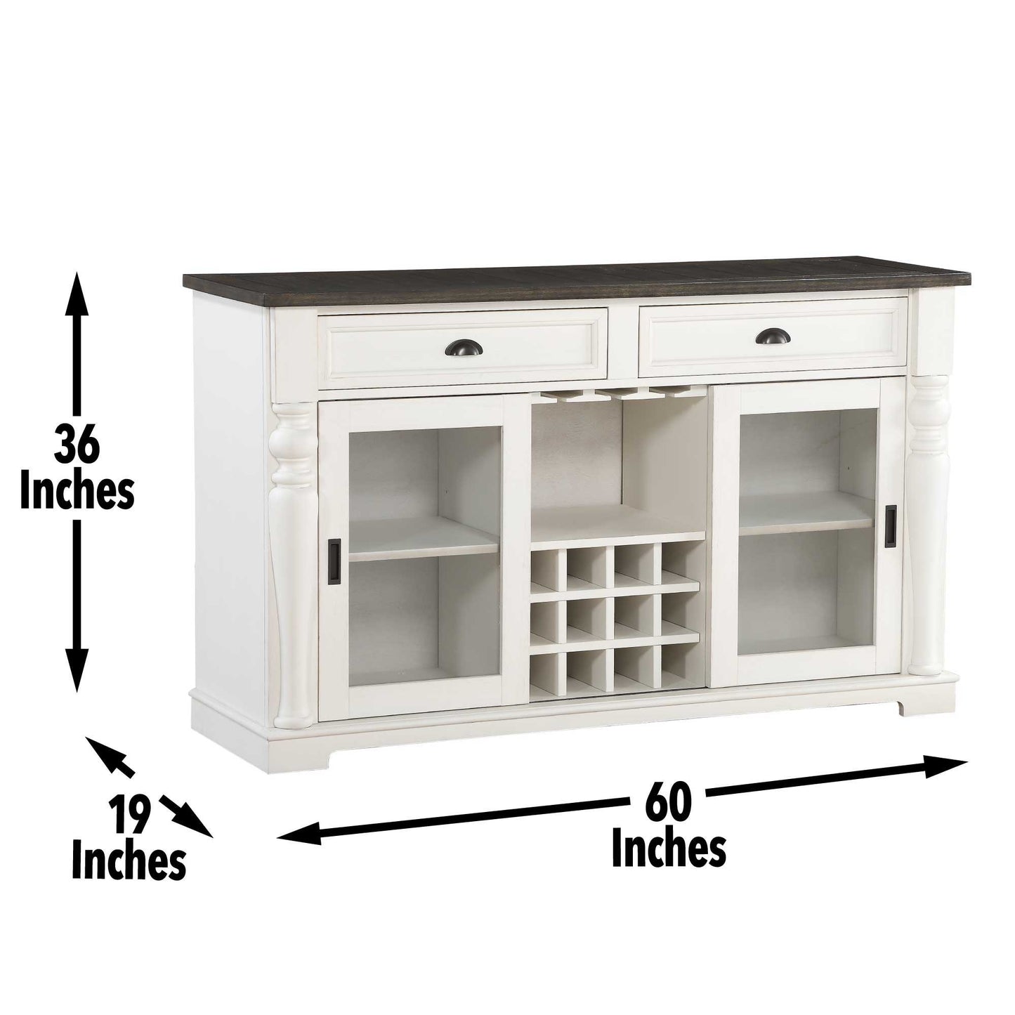 Joanna - Server - Two Tone - Hornell Furniture Outlet