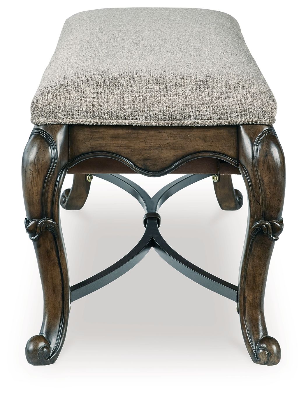 Maylee - 11 Pc. - Dining Extension Table, 4 Side Chairs, 2 Arm Chairs, Storage Bench, Buffet And Hutch - Dark Brown - Hornell Furniture Outlet