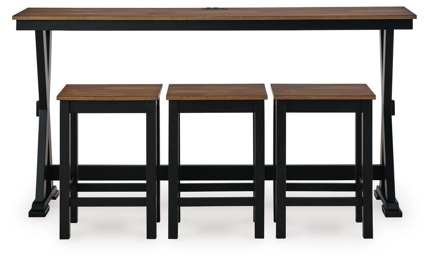 Wildenauer - Rectangular Dining Room Counter Table Set (Set of 4) - Brown / Black - Hornell Furniture Outlet