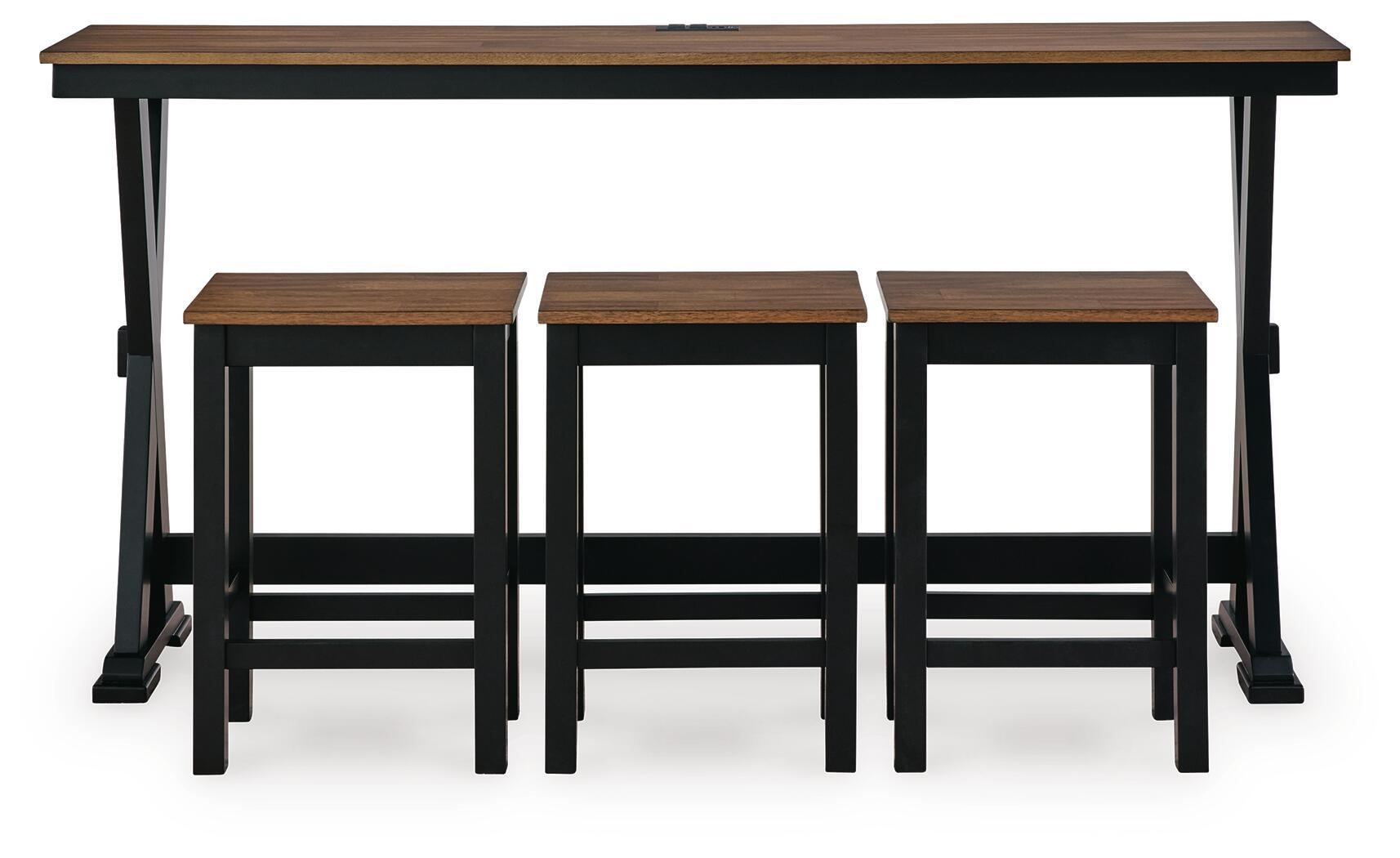 Wildenauer - Rectangular Dining Room Counter Table Set (Set of 4) - Brown / Black - Hornell Furniture Outlet
