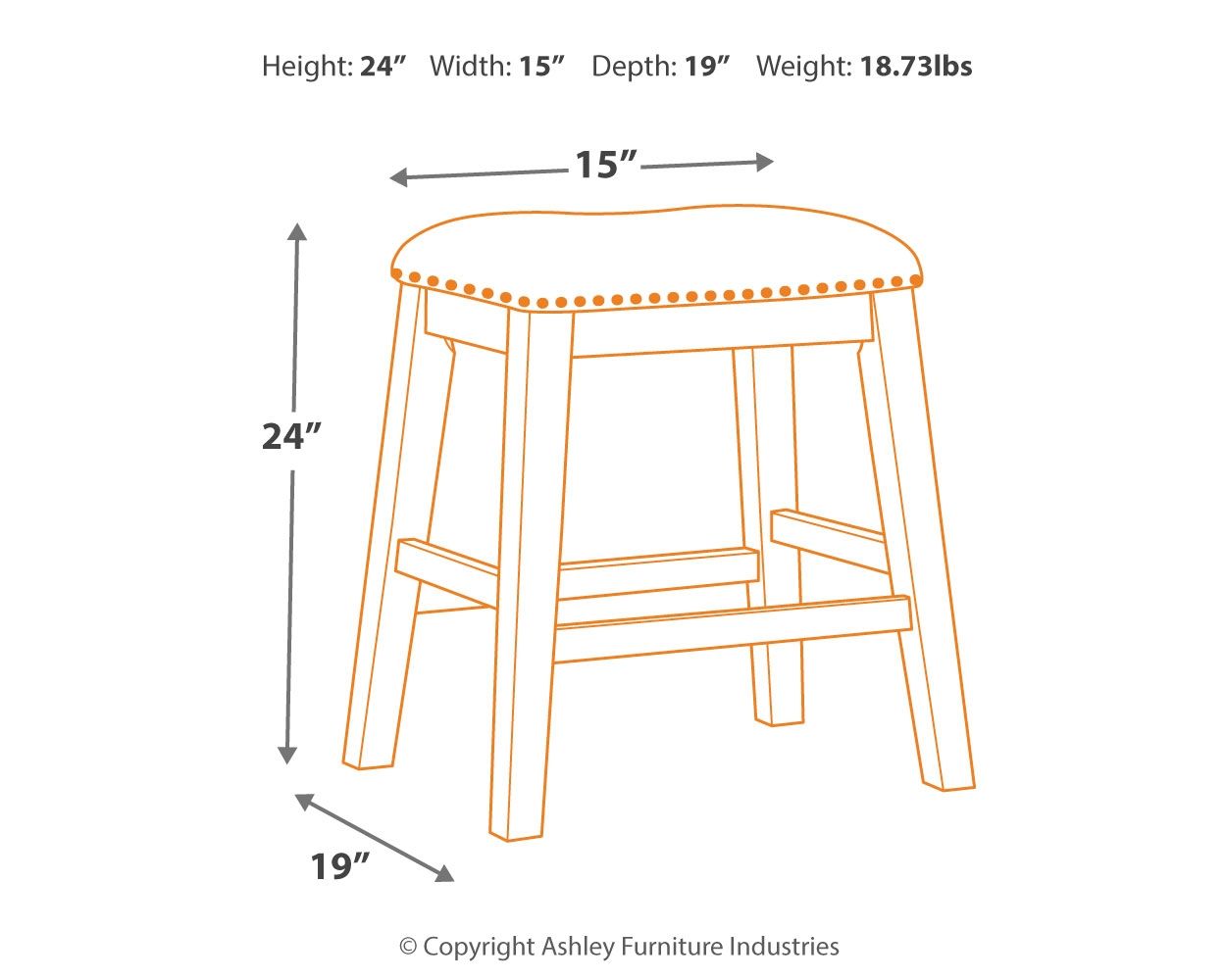 Caitbrook - Gray - Upholstered Stool (Set of 2) - Hornell Furniture Outlet