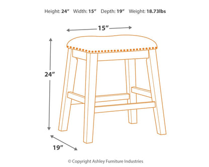 Caitbrook - Gray - Upholstered Stool (Set of 2) - Hornell Furniture Outlet