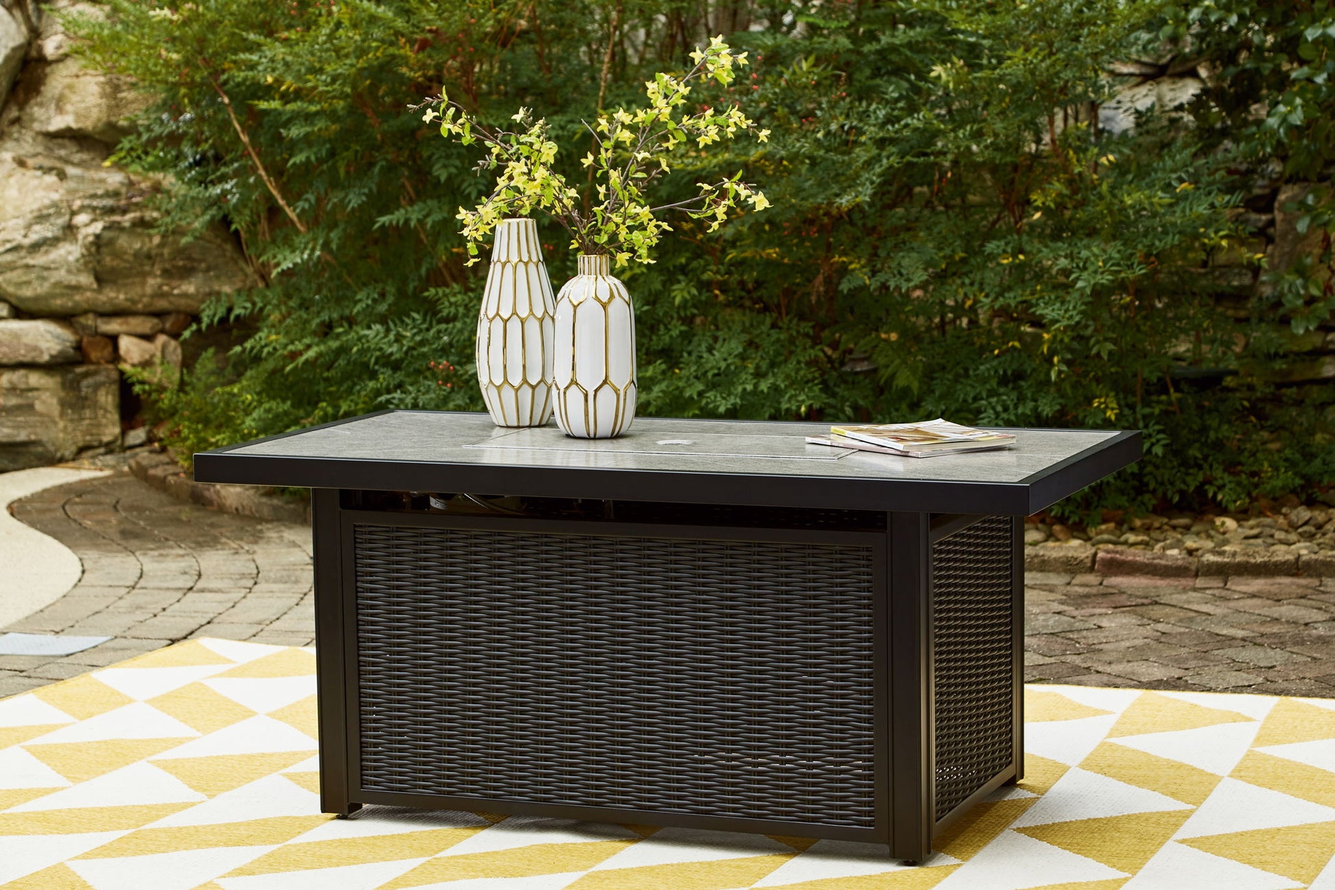 Beachcroft - Rectangular Fire Pit Table - Hornell Furniture Outlet