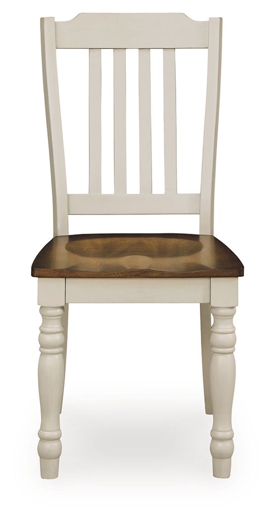 Wirloni - Dining Room Side Chair (Set of 2) - Antique White / Brown - Hornell Furniture Outlet