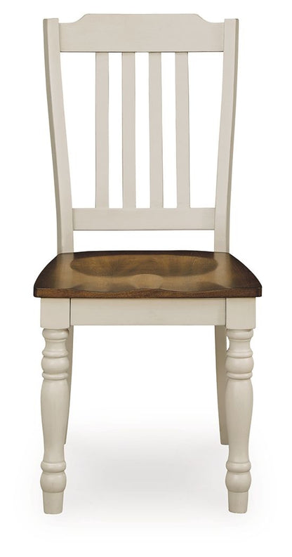 Wirloni - Dining Room Side Chair (Set of 2) - Antique White / Brown - Hornell Furniture Outlet
