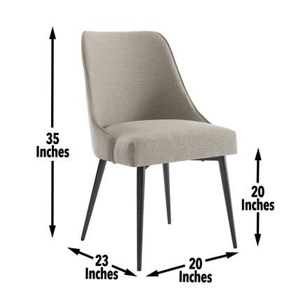 Olson - Side Chair Khaki (Set of 2) - Pearl Silver - Hornell Furniture Outlet