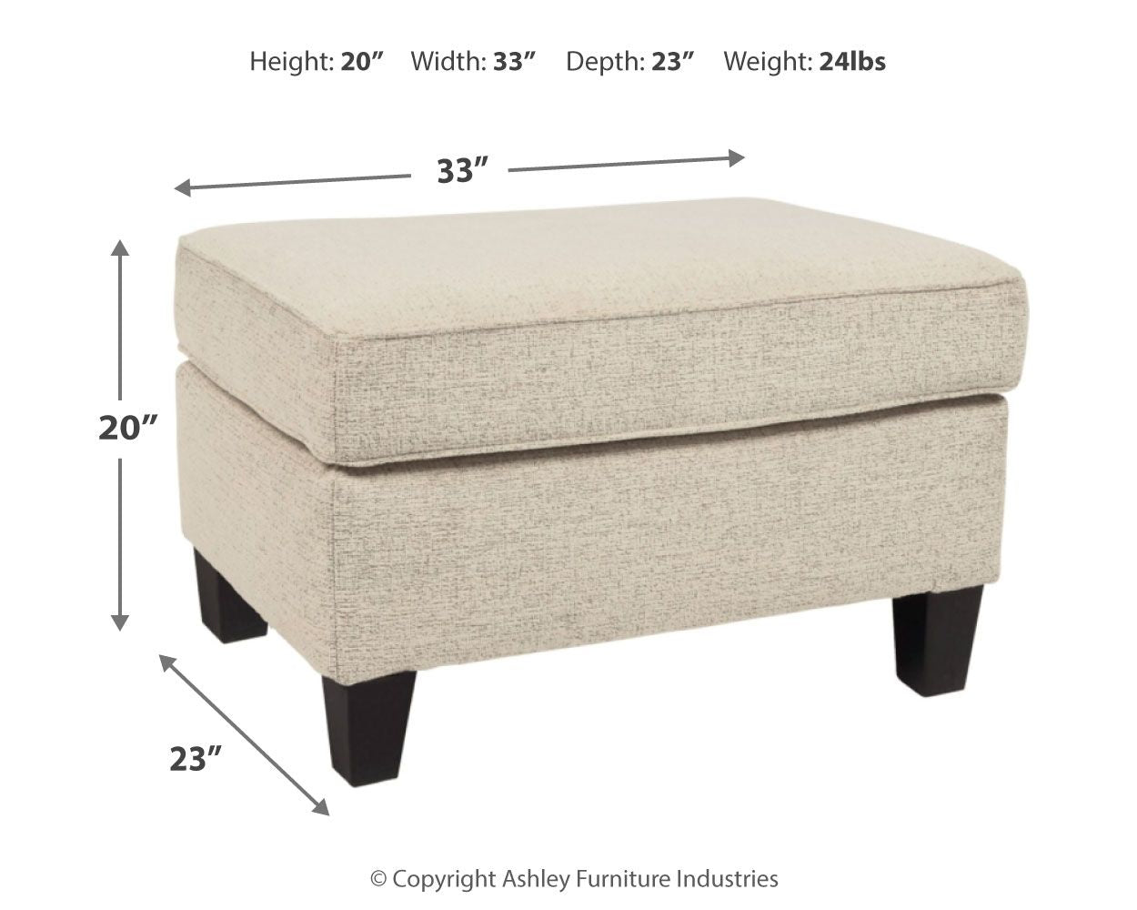 Abinger - Accent Ottoman - Hornell Furniture Outlet