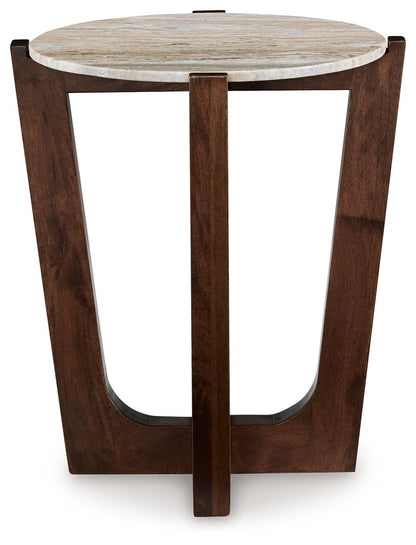 Tanidore - Warm Brown - Round End Table - Hornell Furniture Outlet