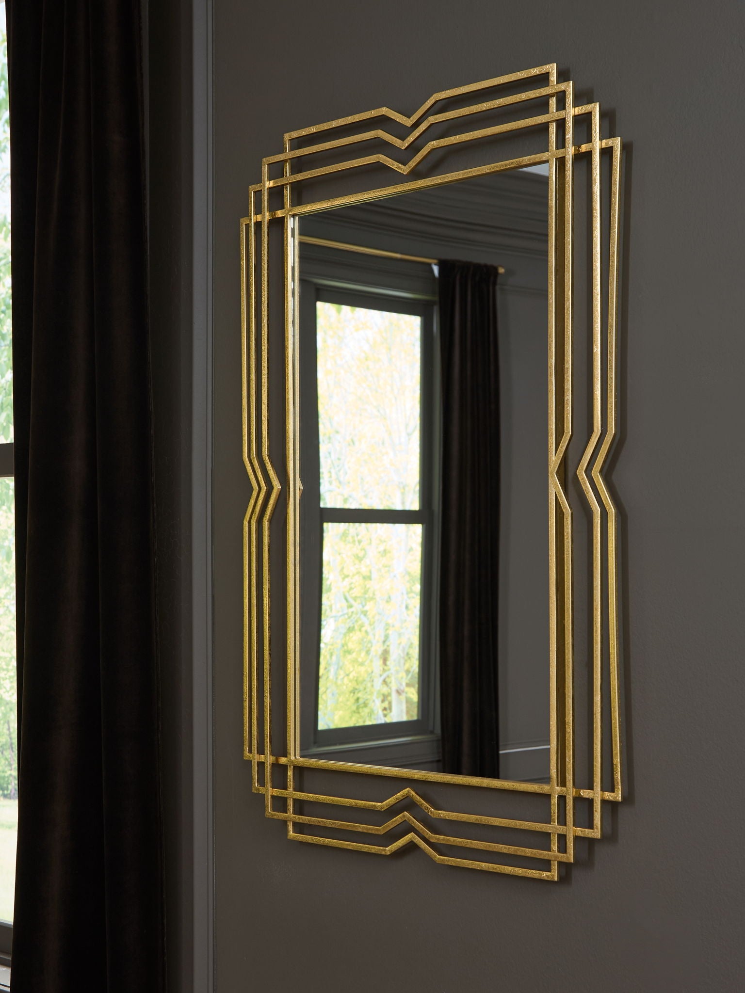 Claybrook - Gold Finish - Accent Mirror - Hornell Furniture Outlet