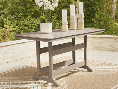 Seacliff Beach - Rectangular Counter Height Dining Table With Umbrella Option - Medium Brown - Hornell Furniture Outlet