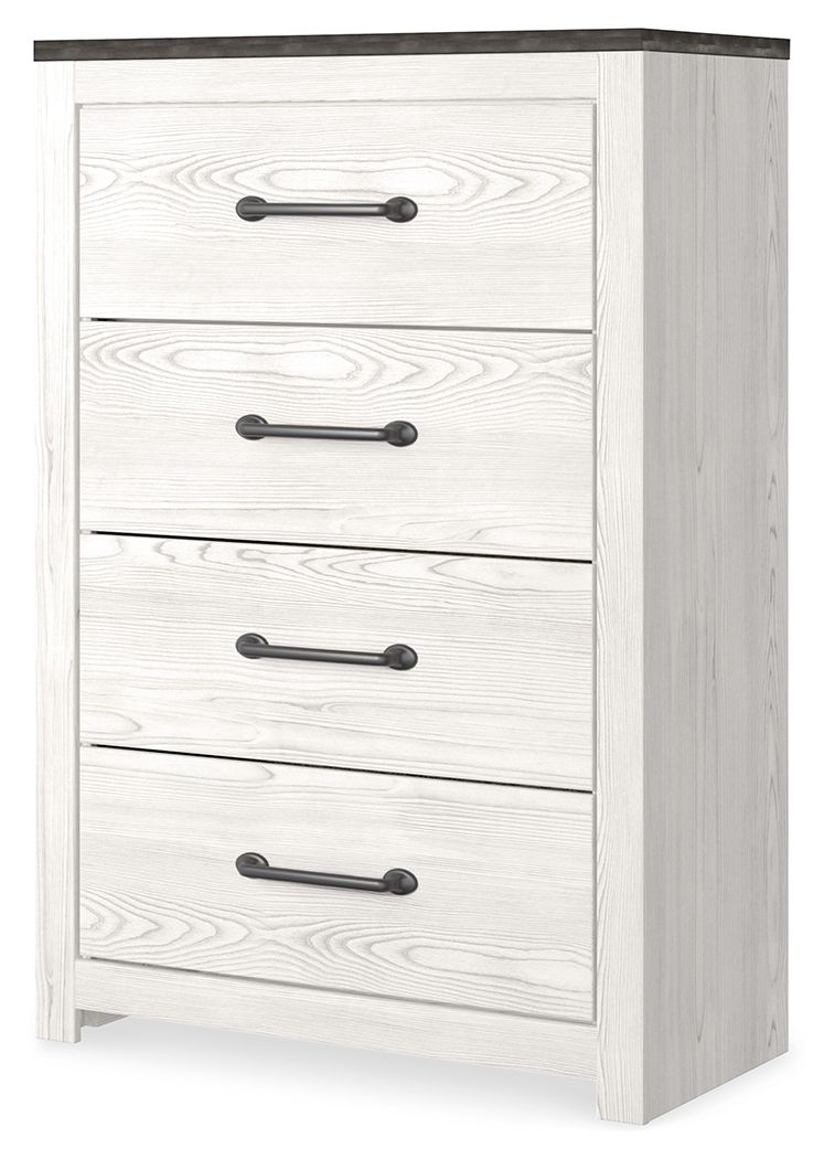 Gerridan - Four Drawer Chest - White / Gray - Hornell Furniture Outlet