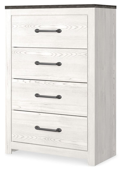Gerridan - Four Drawer Chest - White / Gray - Hornell Furniture Outlet