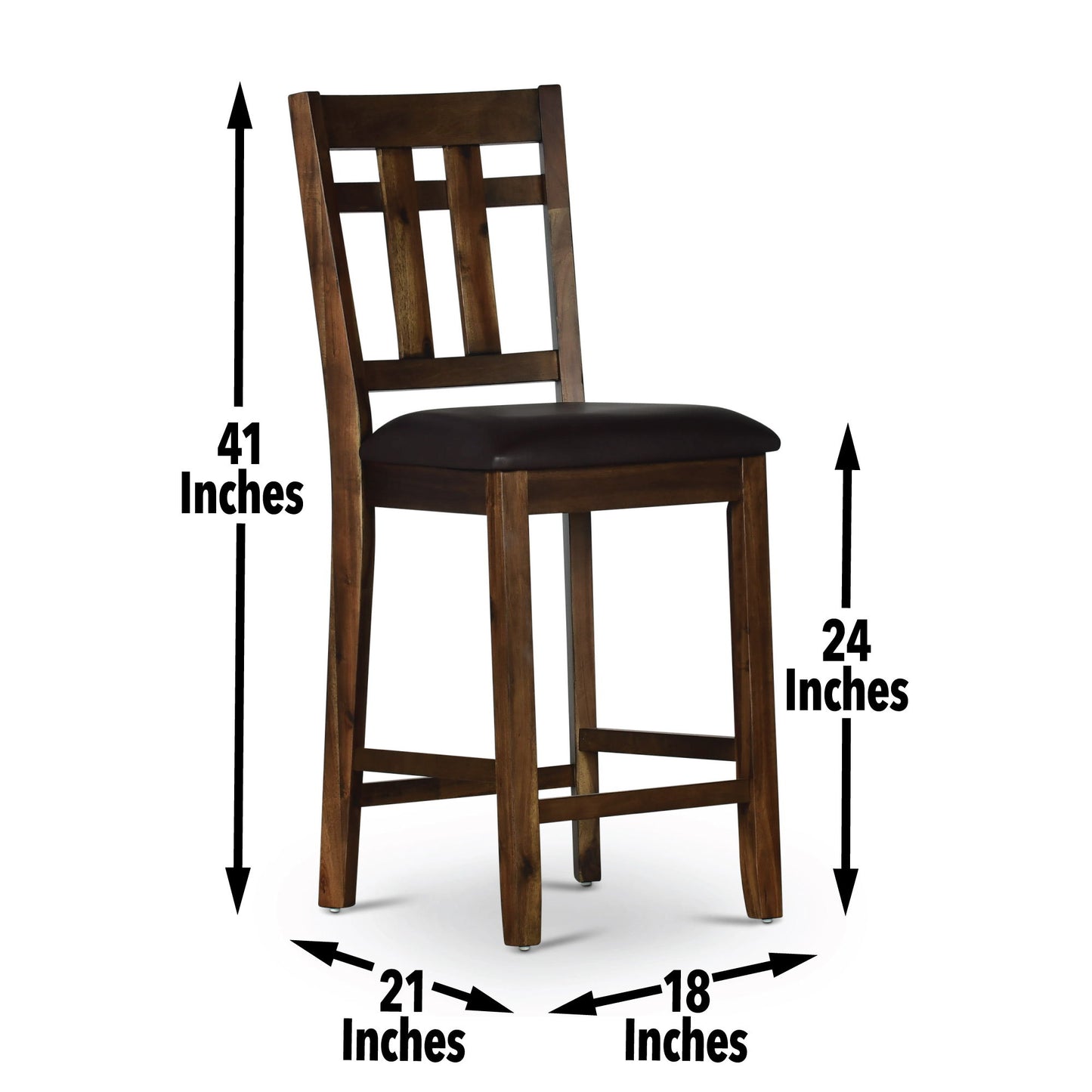 Saranac - Counter Chair (Set of 2) - Dark Brown - Hornell Furniture Outlet