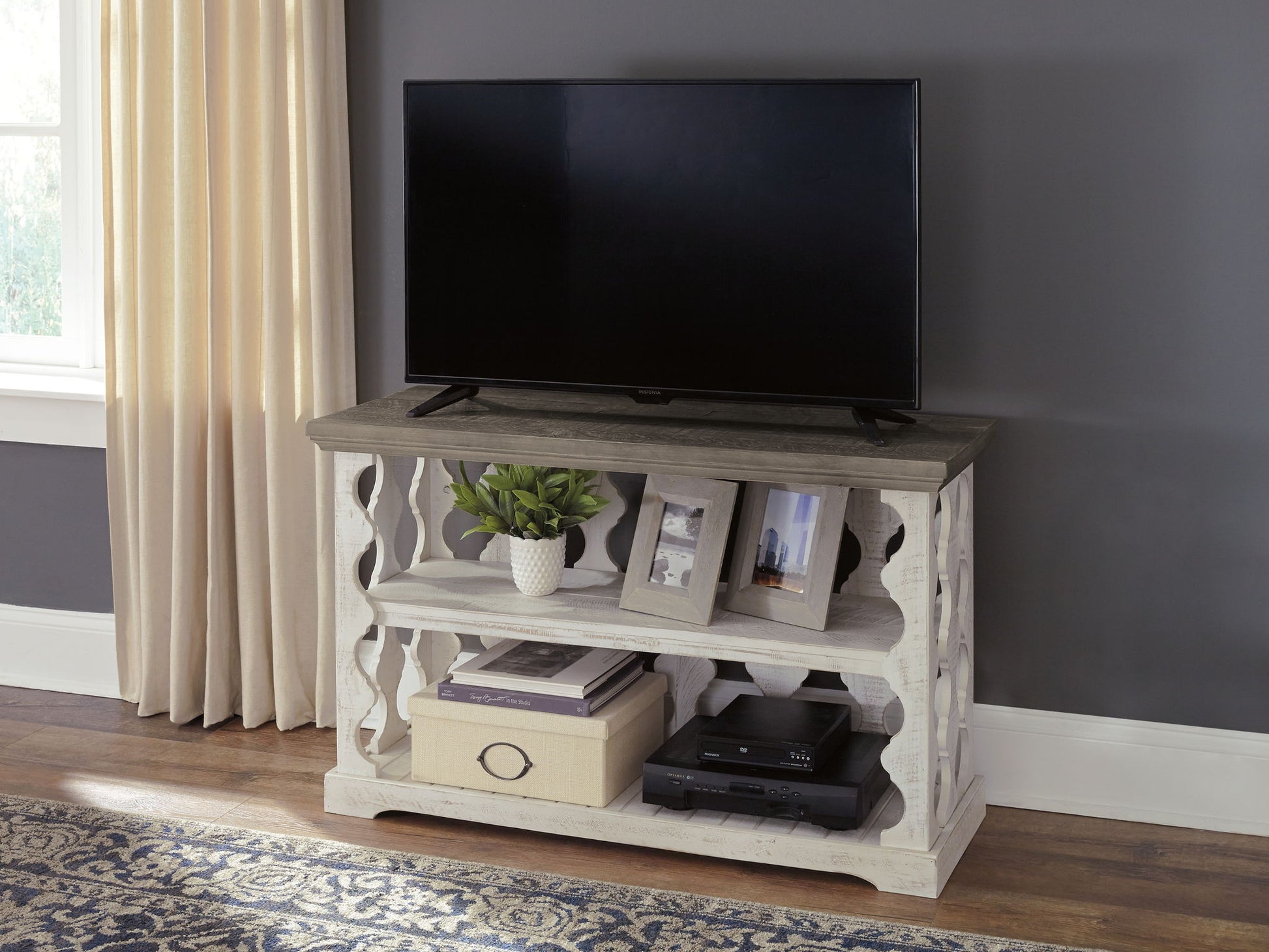 Havalance - Console Sofa Table - Gray / White - Hornell Furniture Outlet