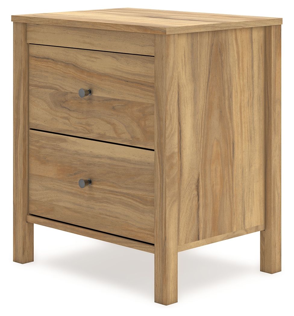 Bermacy - Light Brown - Two Drawer Night Stand - Hornell Furniture Outlet