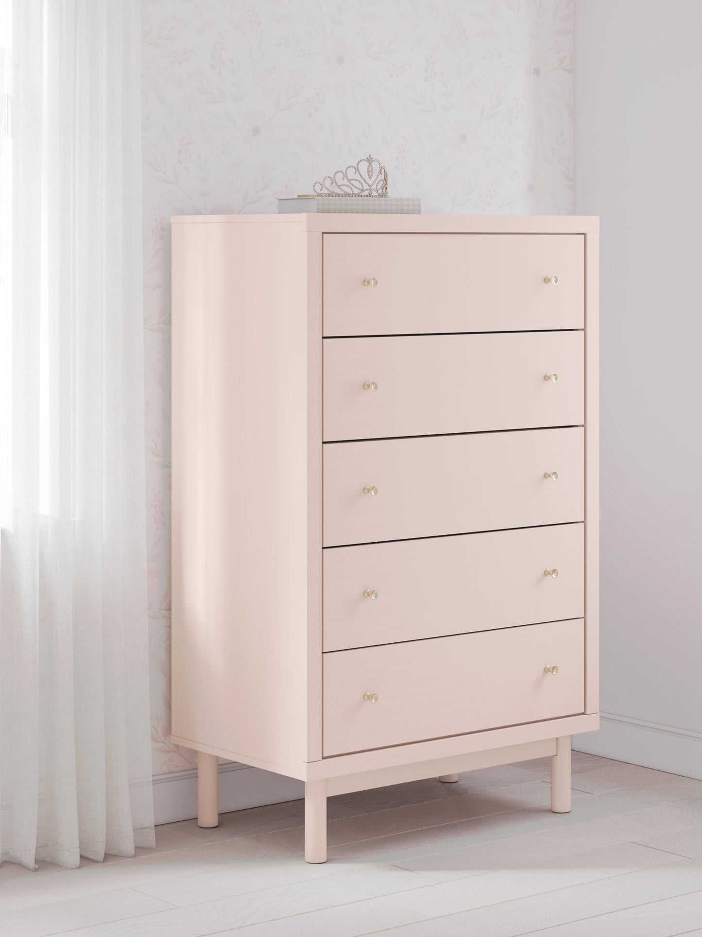 Wistenpine - Blush - Five Drawer Chest - Hornell Furniture Outlet