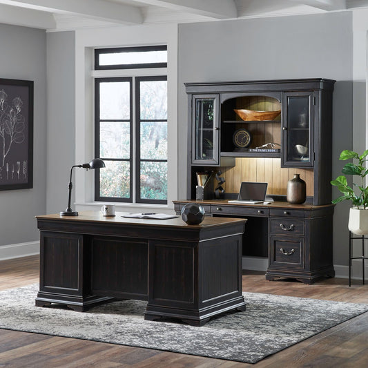 Meritage - 5 Piece Jr Executive Set - Black - Hornell Furniture Outlet