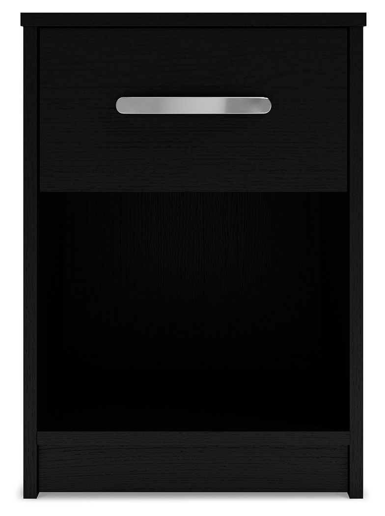 Finch - One Drawer Night Stand - 23" Height - Black - Hornell Furniture Outlet