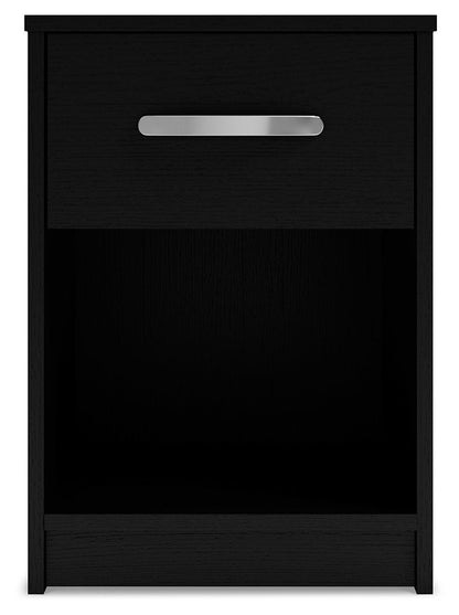 Finch - One Drawer Night Stand - 23" Height - Black - Hornell Furniture Outlet