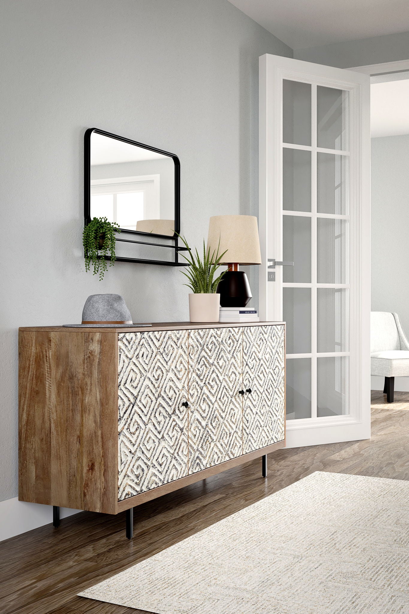 Kerrings - Brown / Black / White - Accent Cabinet - Hornell Furniture Outlet