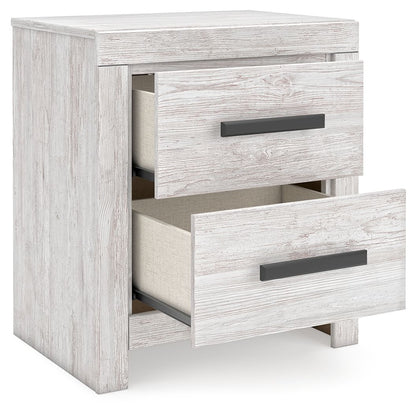 Cayboni - Whitewash - Two Drawer Night Stand - Hornell Furniture Outlet