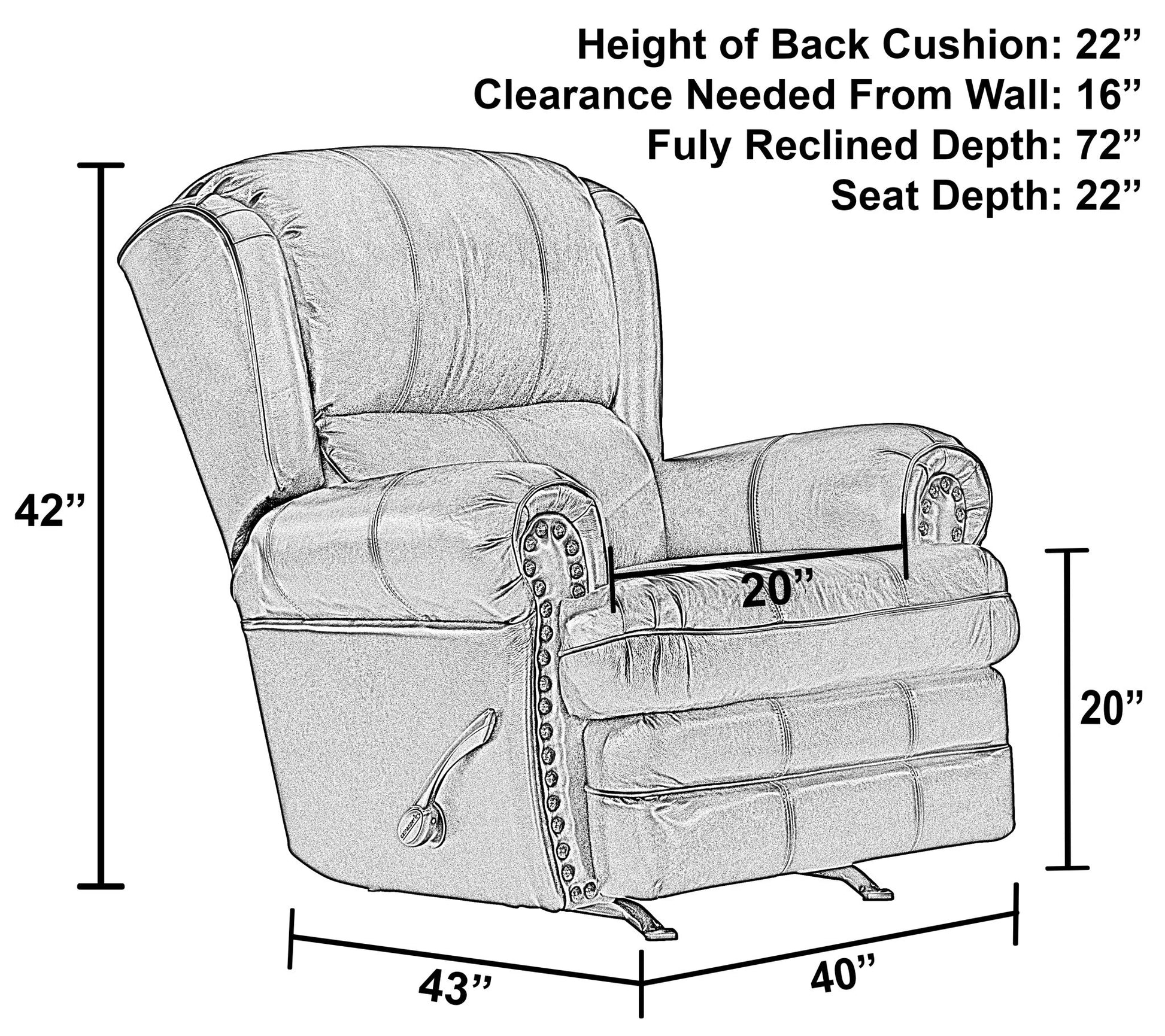 Roberto - Leather Rocker Recliner - Cocoa - Hornell Furniture Outlet