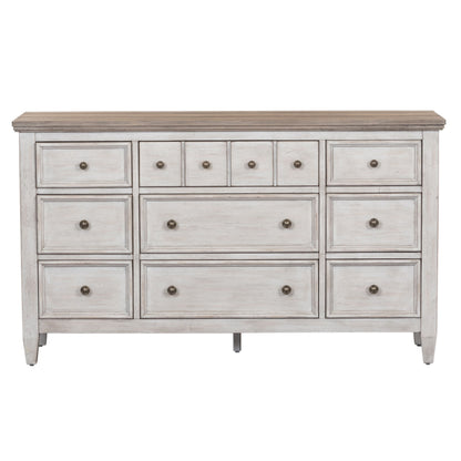 Heartland - 9 Drawer Dresser - White - Hornell Furniture Outlet