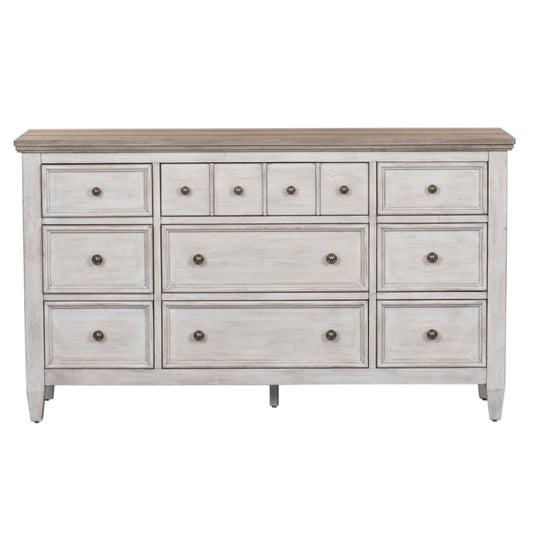 Heartland - 9 Drawer Dresser - White - Hornell Furniture Outlet