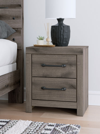 Graystorm - Brown Gray - Two Drawer Night Stand - Hornell Furniture Outlet