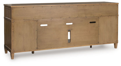 Sharlance - Light Brown - XL TV Stand With Fireplace Option - Hornell Furniture Outlet