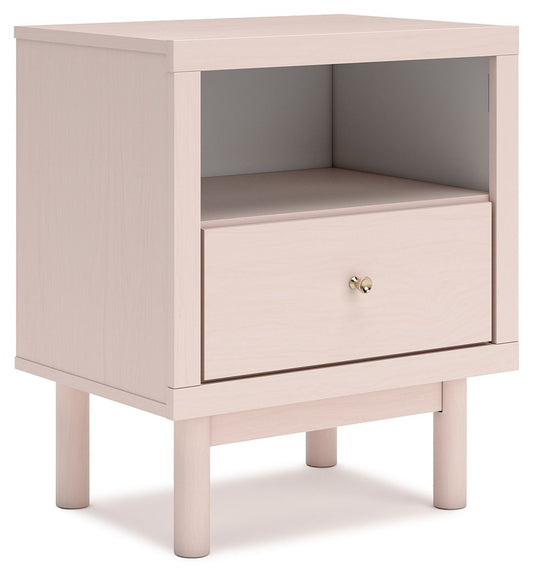 Wistenpine - Blush - One Drawer Night Stand - Hornell Furniture Outlet