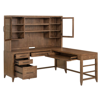 Shaker Lakes - Opt L Shaped Desk Set - Harvest Brown - Hornell Furniture Outlet