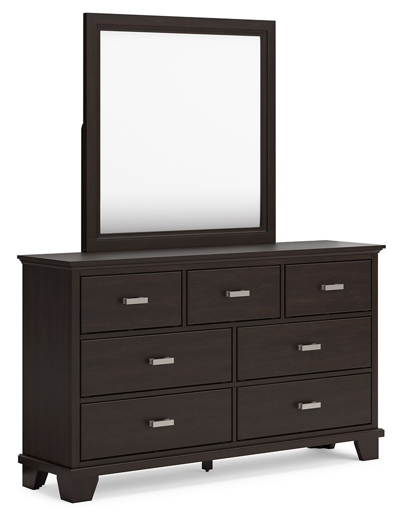Covetown - Dark Brown - Dresser And Mirror - Hornell Furniture Outlet
