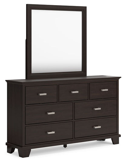 Covetown - Dark Brown - Dresser And Mirror - Hornell Furniture Outlet