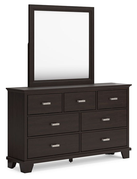 Covetown - Dark Brown - Dresser And Mirror - Hornell Furniture Outlet