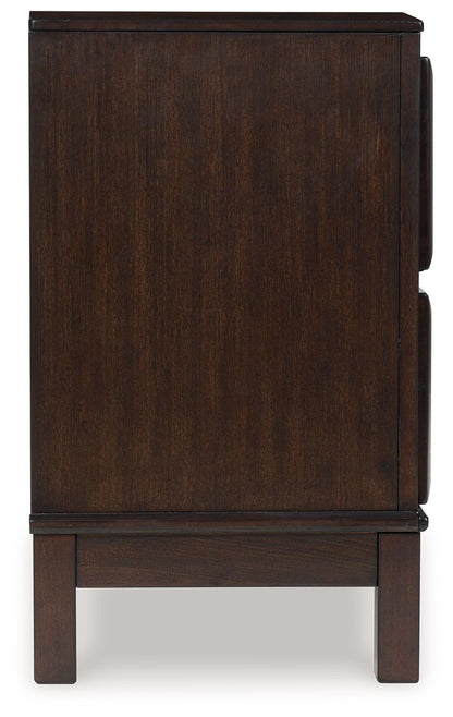 Vanmore - Dark Brown - Two Drawer Night Stand - Hornell Furniture Outlet