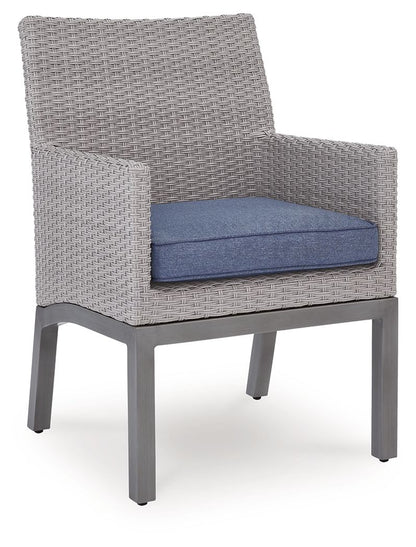 Half Moon Beach - Arm Chair With Cushion (Set of 2) - Blue / Gray - Hornell Furniture Outlet