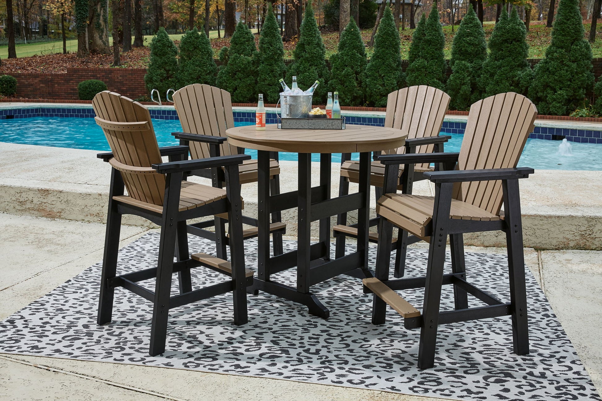 Fairen Trail - Black / Driftwood - 5 Pc. - Dining Set with 4 Chairs - Hornell Furniture Outlet